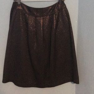 Michael Kors black sheen pleated flare skirt